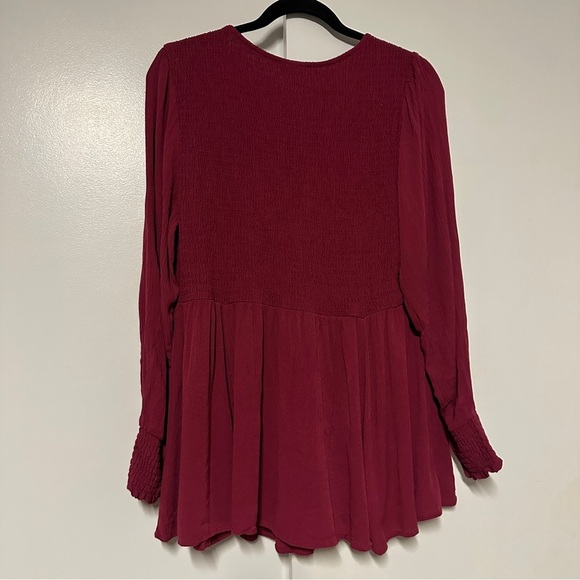 Torrid Women's raspberry Gauze Smocked Babydoll Top Size 1X - Picture 8 of 8